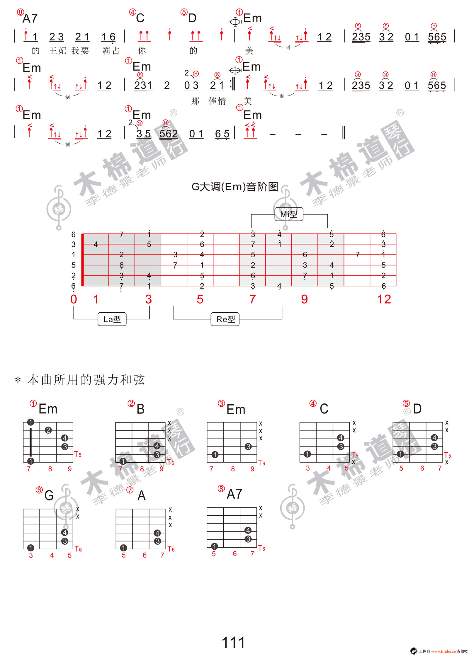 《萧敬腾《王妃》吉他谱_六线弹唱图谱》吉他谱