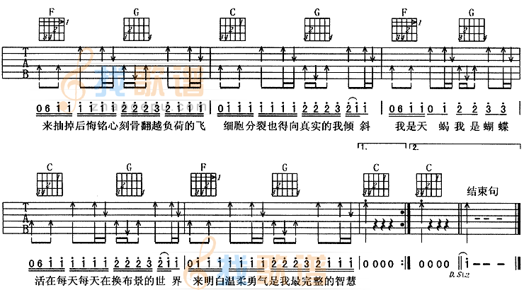 《天蝎蝴蝶(阿杜)》吉他谱