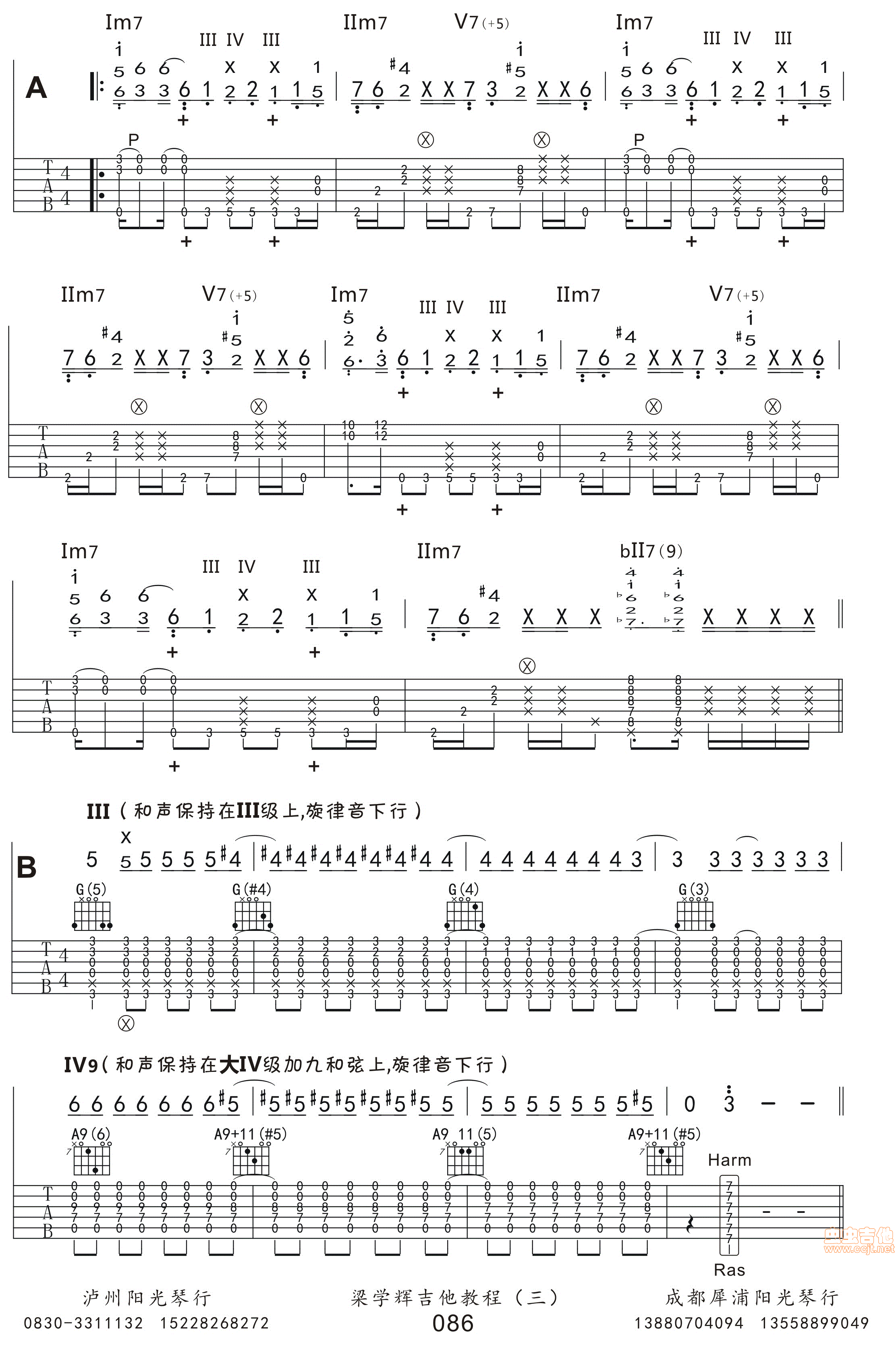 《整理的押尾桑fight高清图片谱(带讲解)》吉他谱