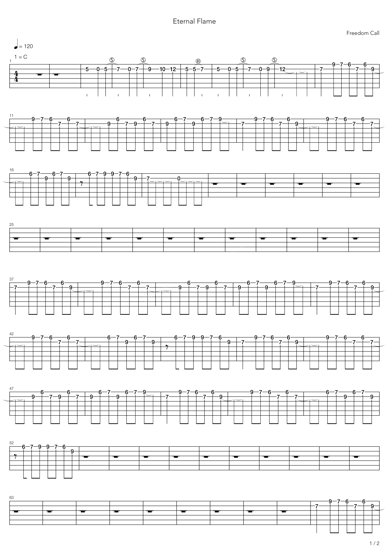 《eternal flame》吉他谱