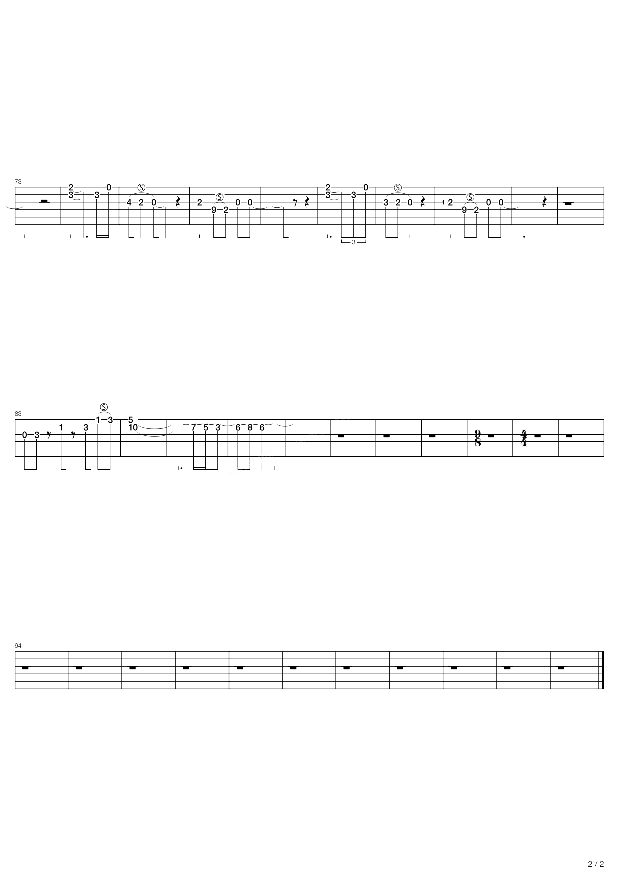 《seasons of wither》吉他谱