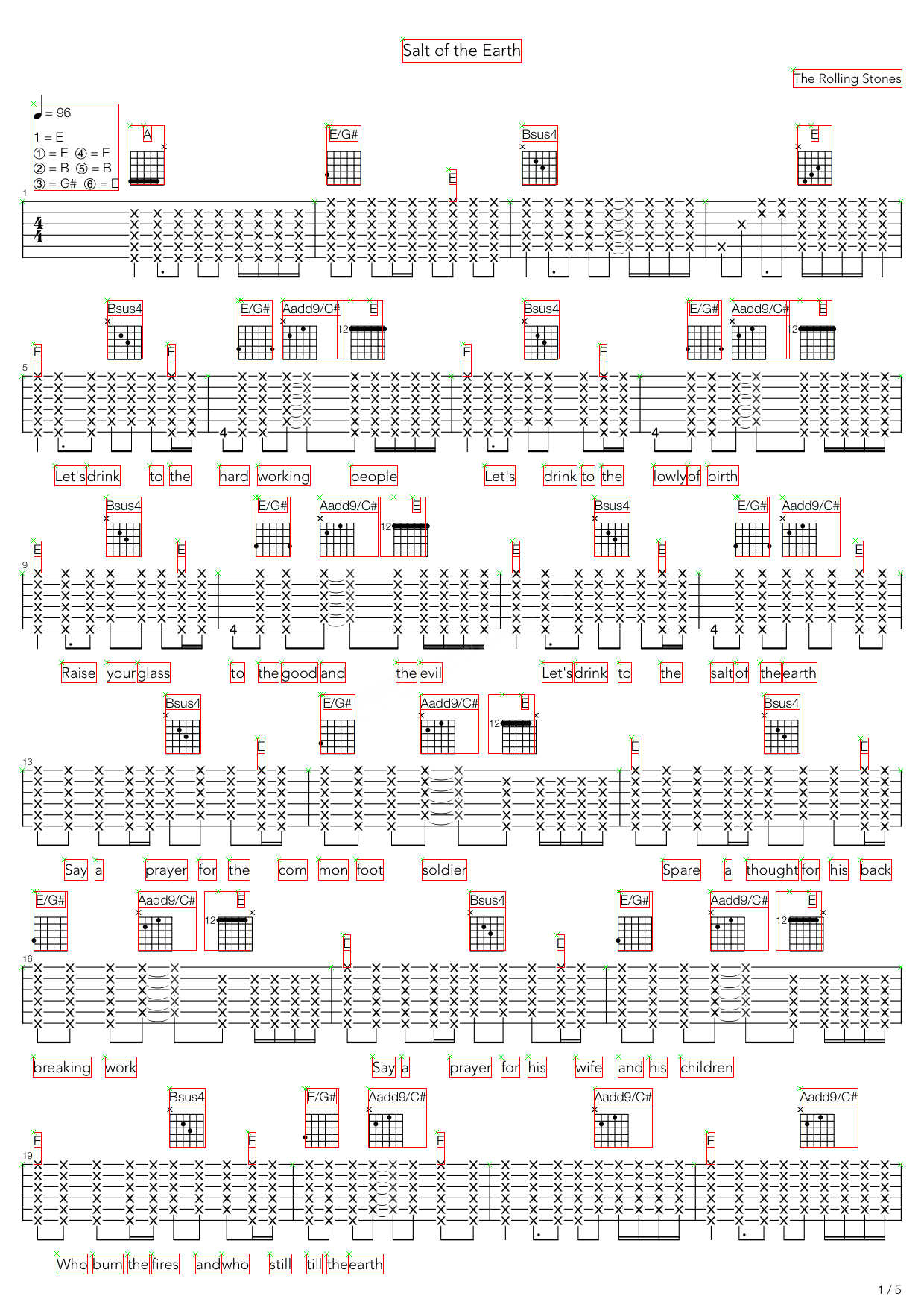the rolling stones《salt of the earth》吉他谱